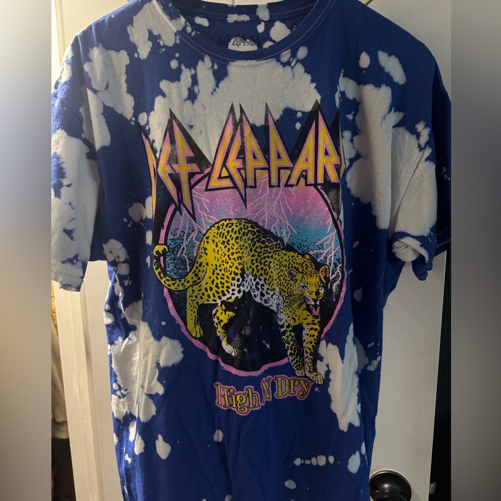 Def Leppard Blue Tie-Dye T-Shirt
